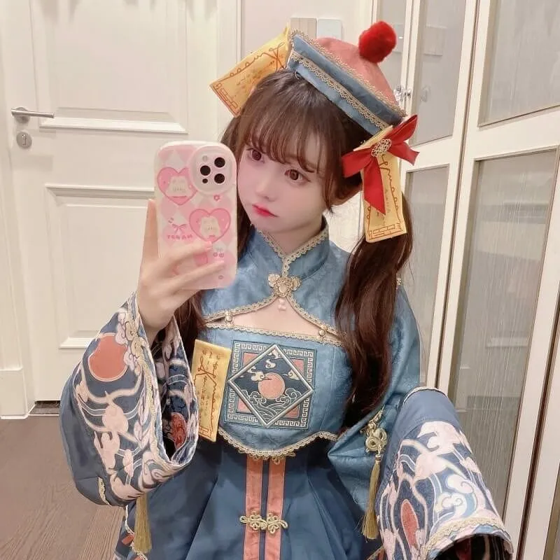 Easter Chinese Style Sweet Zombie Cosplay Lolita Dress Set