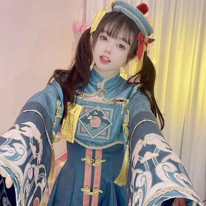 Easter Chinese Style Sweet Zombie Cosplay Lolita Dress Set