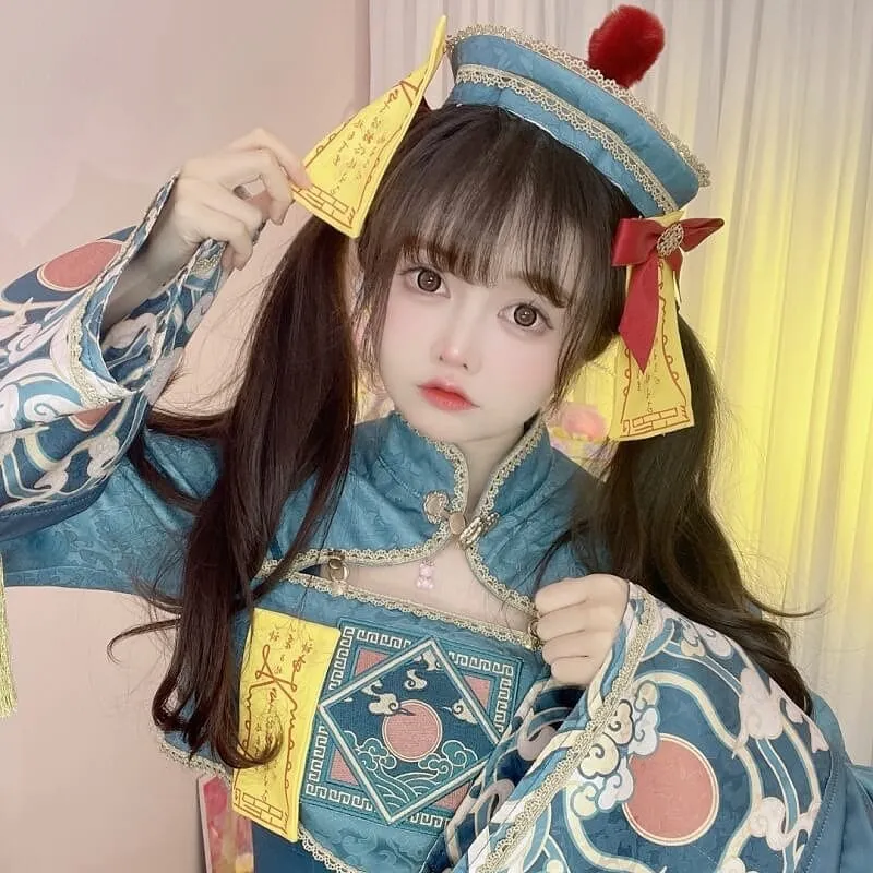 Easter Chinese Style Sweet Zombie Cosplay Lolita Dress Set