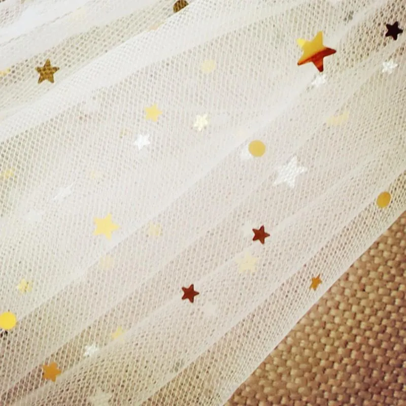Elegant Short Sequins Tulle Wedding Veils with Stars SWK15580