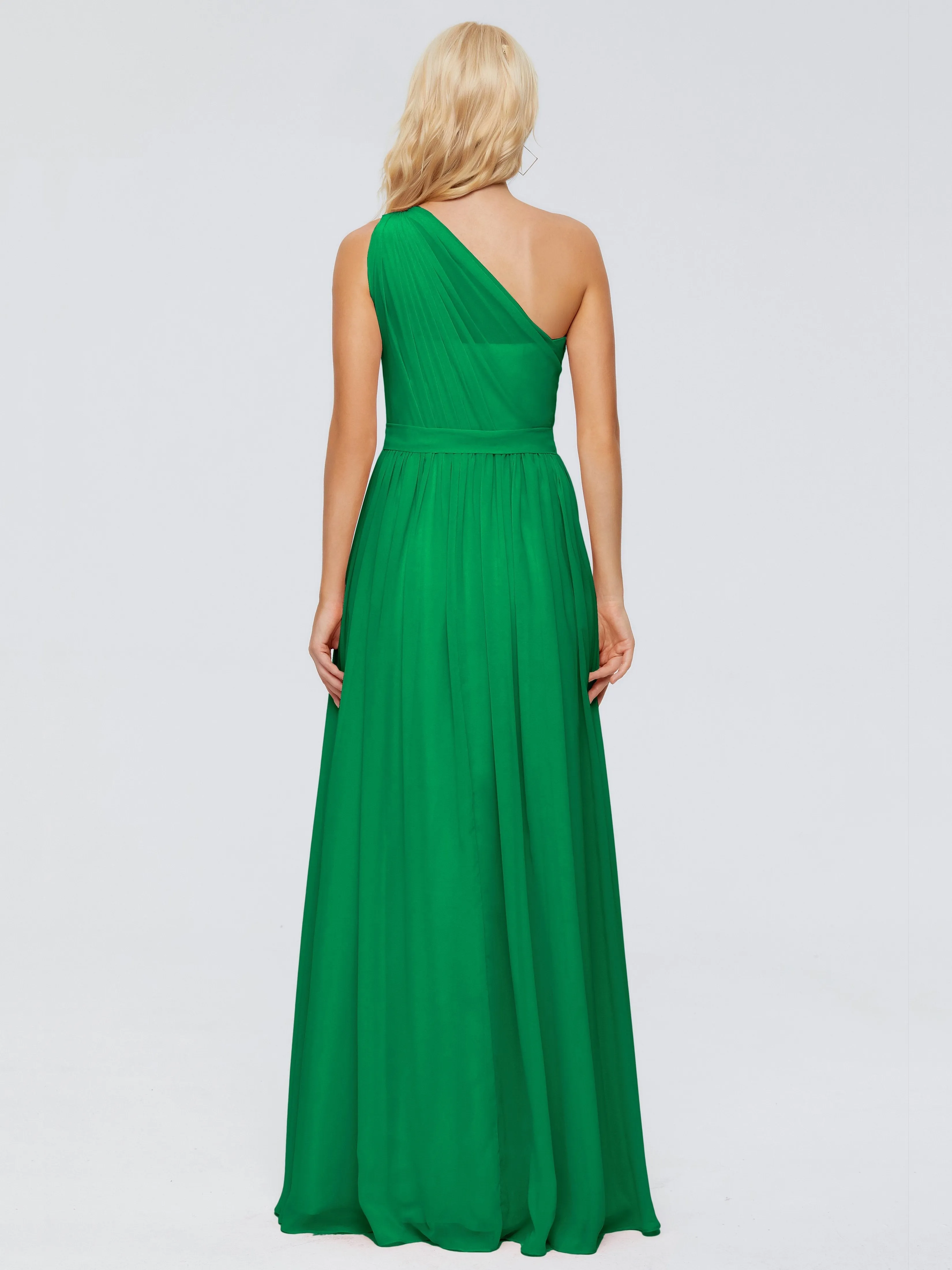 Emerald Bridesmaid Dresses Arabella One Shoulder Sash Bridesmaid Dresses