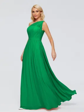 Emerald Bridesmaid Dresses Arabella One Shoulder Sash Bridesmaid Dresses