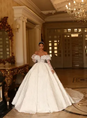 Exultant White Wedding Dress