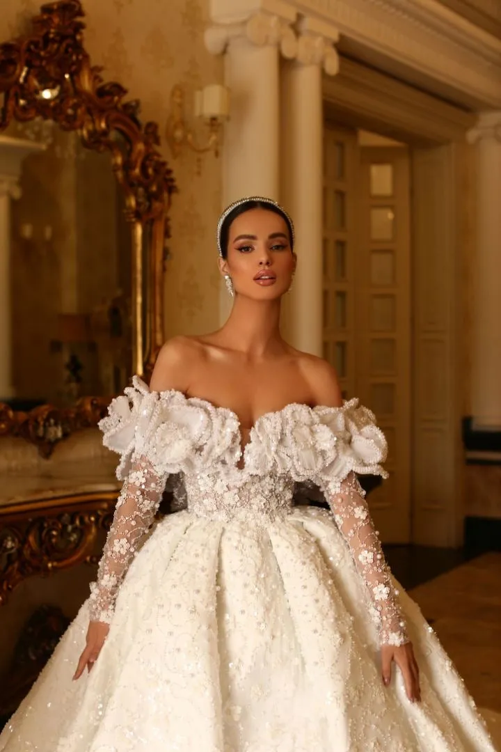 Exultant White Wedding Dress