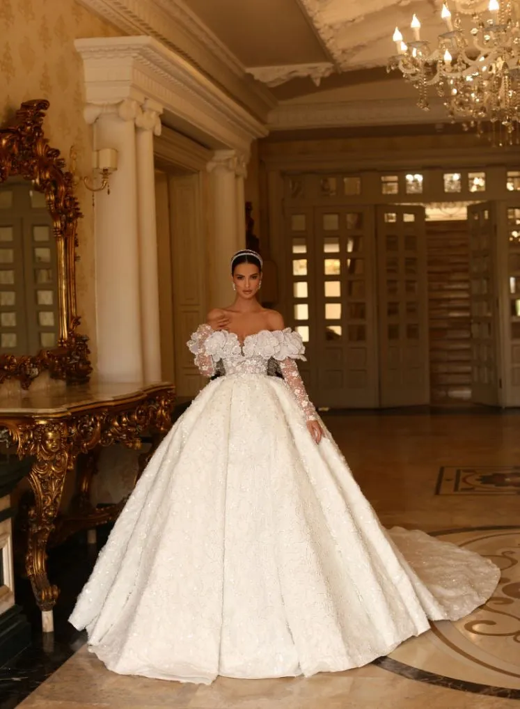 Exultant White Wedding Dress