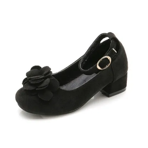 Fashion Girls Kids Children High Heeled Leathers Shoes Princess Sweet