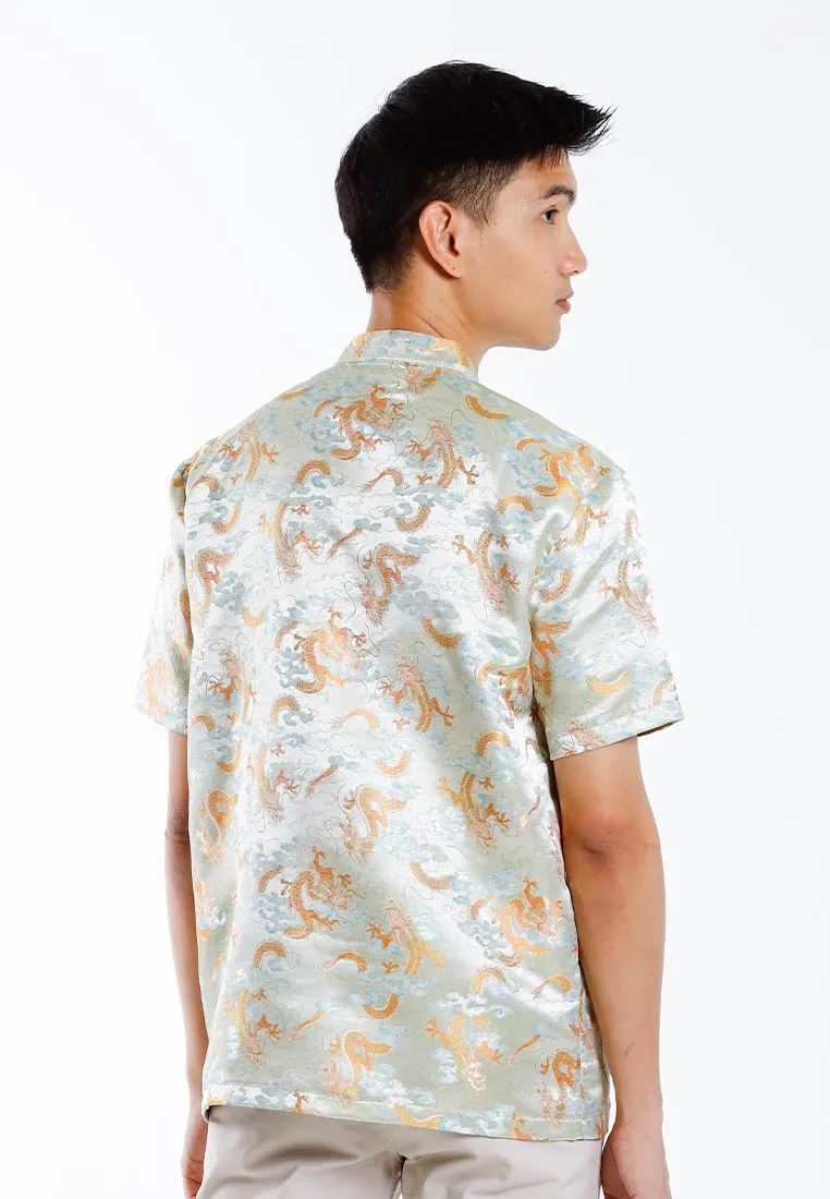 Forest Jacquard Tang Suit Cheongsam Dress | CNY 2025 Family Wear - 24033
