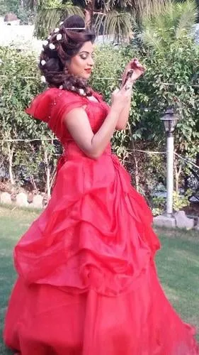 G142, Red Hood Ball Gown, Size (XS-30 to L-36)