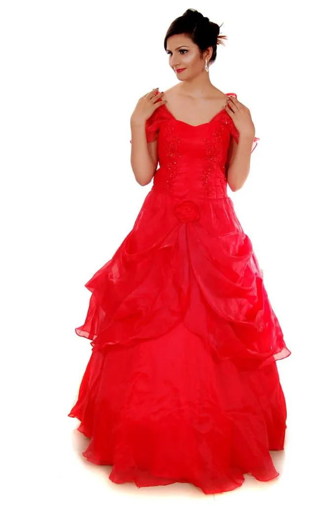 G142, Red Hood Ball Gown, Size (XS-30 to L-36)