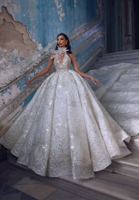 Glitzy White Wedding Dress