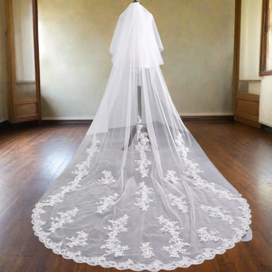 GownLink Beautiful 3.5 m Long Cathedral Bridal Veil  GLVHL53