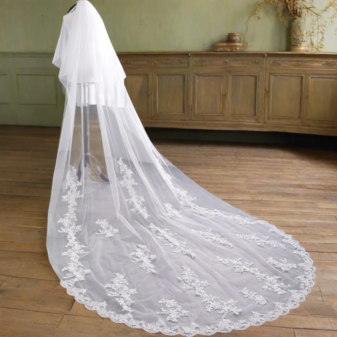 GownLink Beautiful 3.5 m Long Cathedral Bridal Veil  GLVHL53