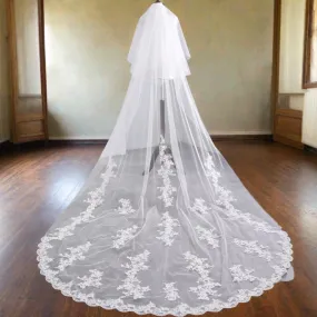 GownLink Beautiful 3.5 m Long Cathedral Bridal Veil  GLVHL53
