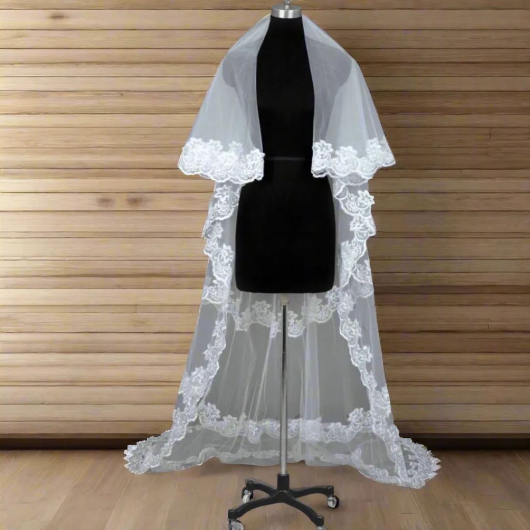 GownLink Bridal Veil  A 3.5mtr Cascade of Beauty with Comb GLV093L
