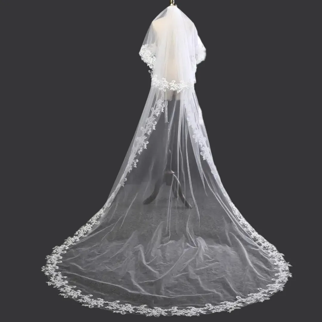 GownLink Cathedral Bridal Long Veil for Christian and Catholic Weddings GLV13