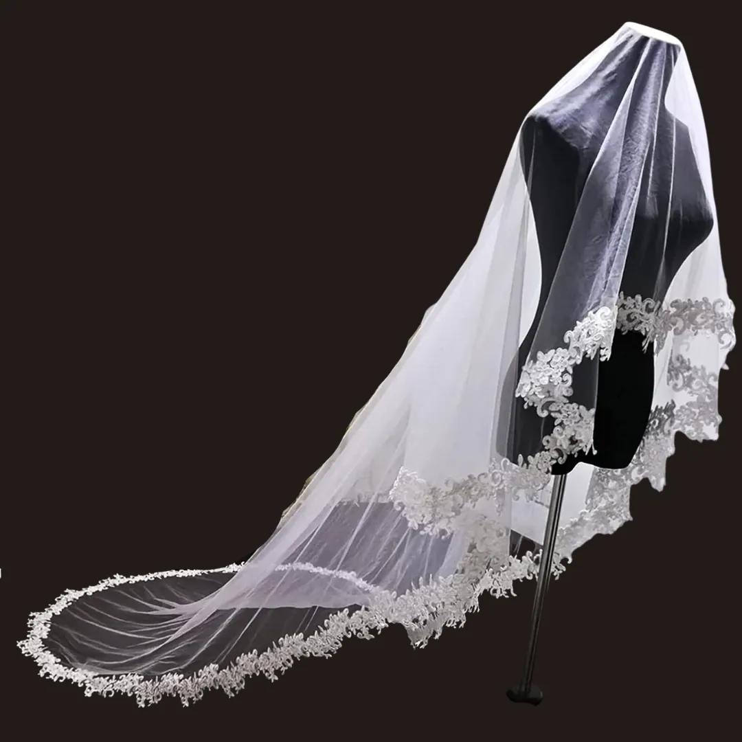 GownLink Cathedral Bridal Long Veil for Christian and Catholic Weddings GLV13