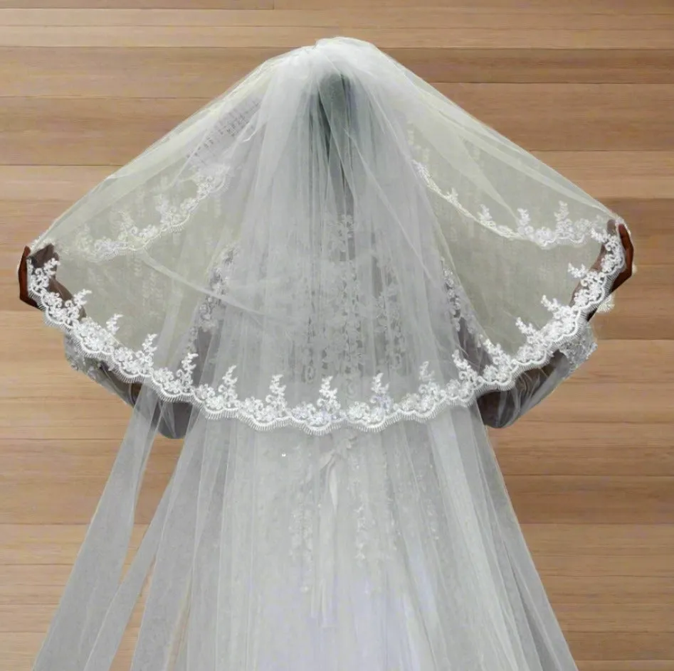 GownLink's  3.5 Meters Long Bridal Veil Cathedral Christian & Catholic Wedding GLHS14