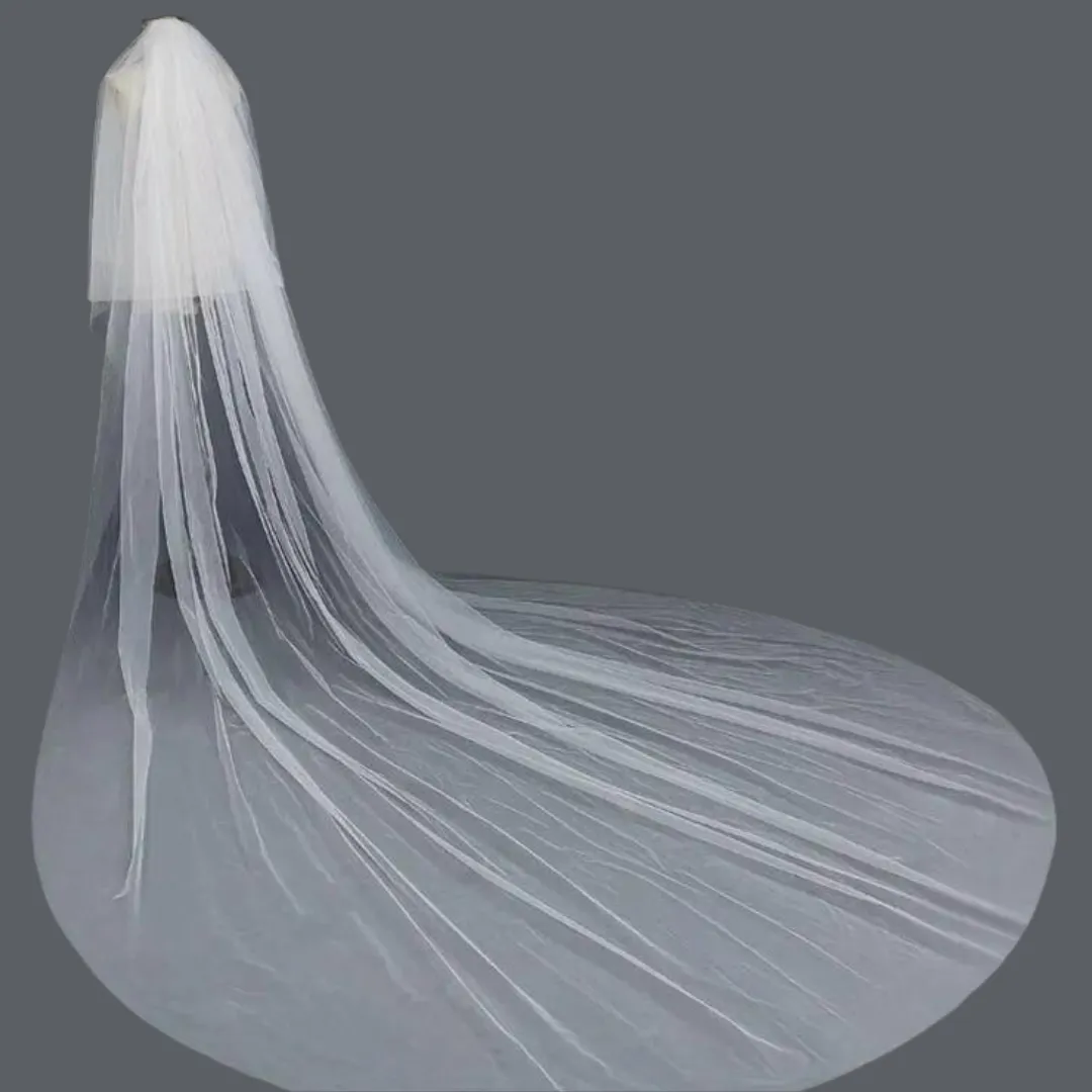 GownLink's Admirable Cathedral Long Bridal Veil for Christian & Catholic Weddings GLVHMN1