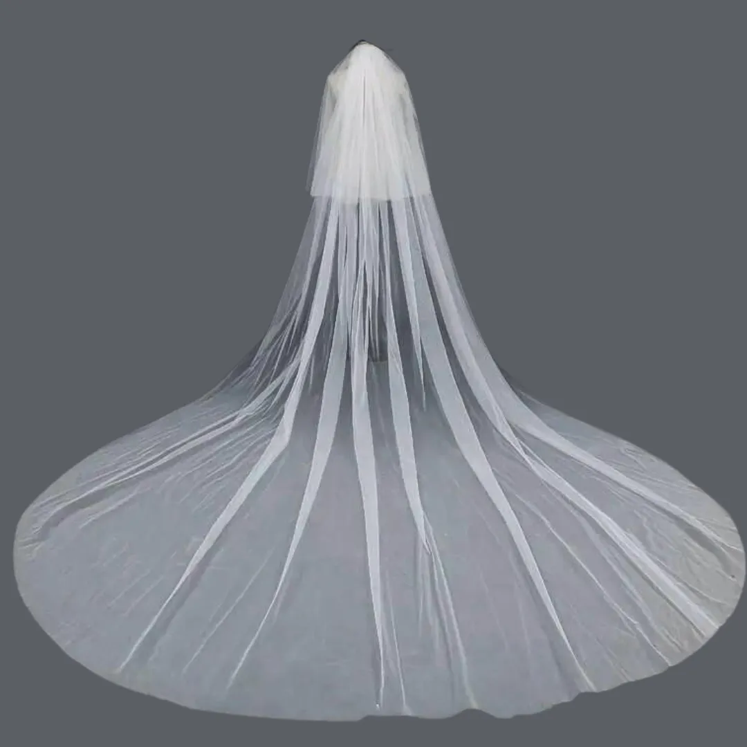 GownLink's Admirable Cathedral Long Bridal Veil for Christian & Catholic Weddings GLVHMN1
