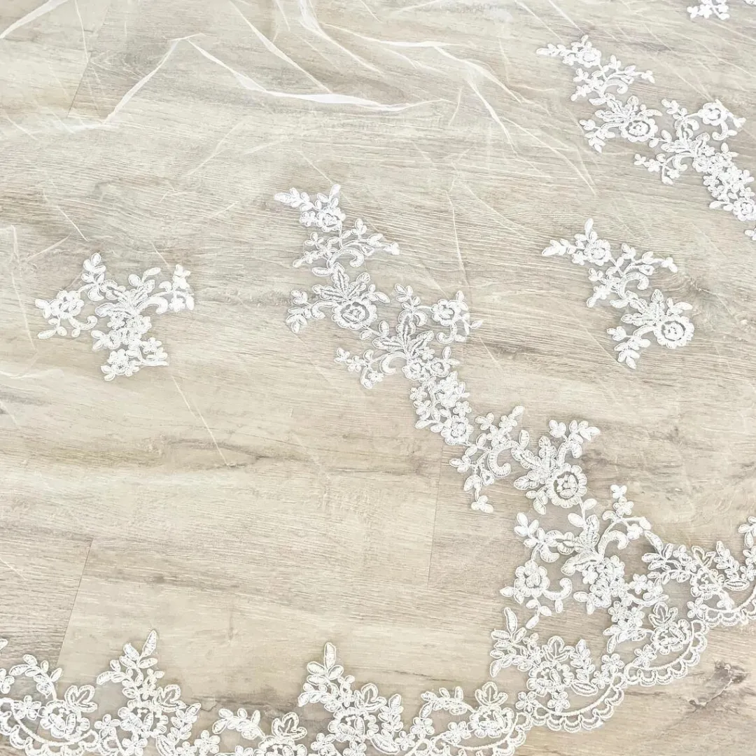 GownLink's Mesmerizing Cathedral Bridal Long Veil for Christian & Catholic Weddings GLVHM10