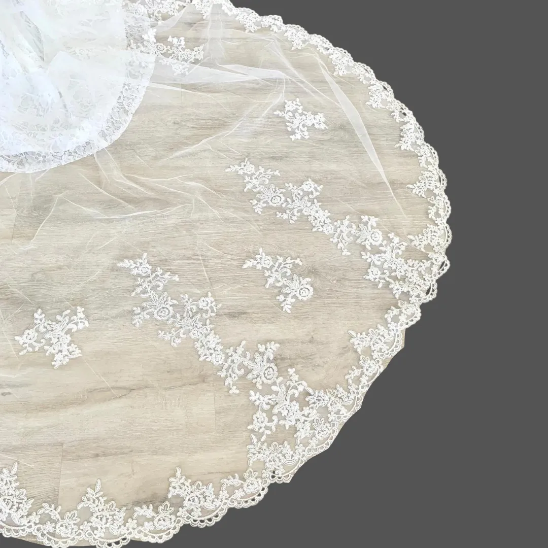 GownLink's Mesmerizing Cathedral Bridal Long Veil for Christian & Catholic Weddings GLVHM10