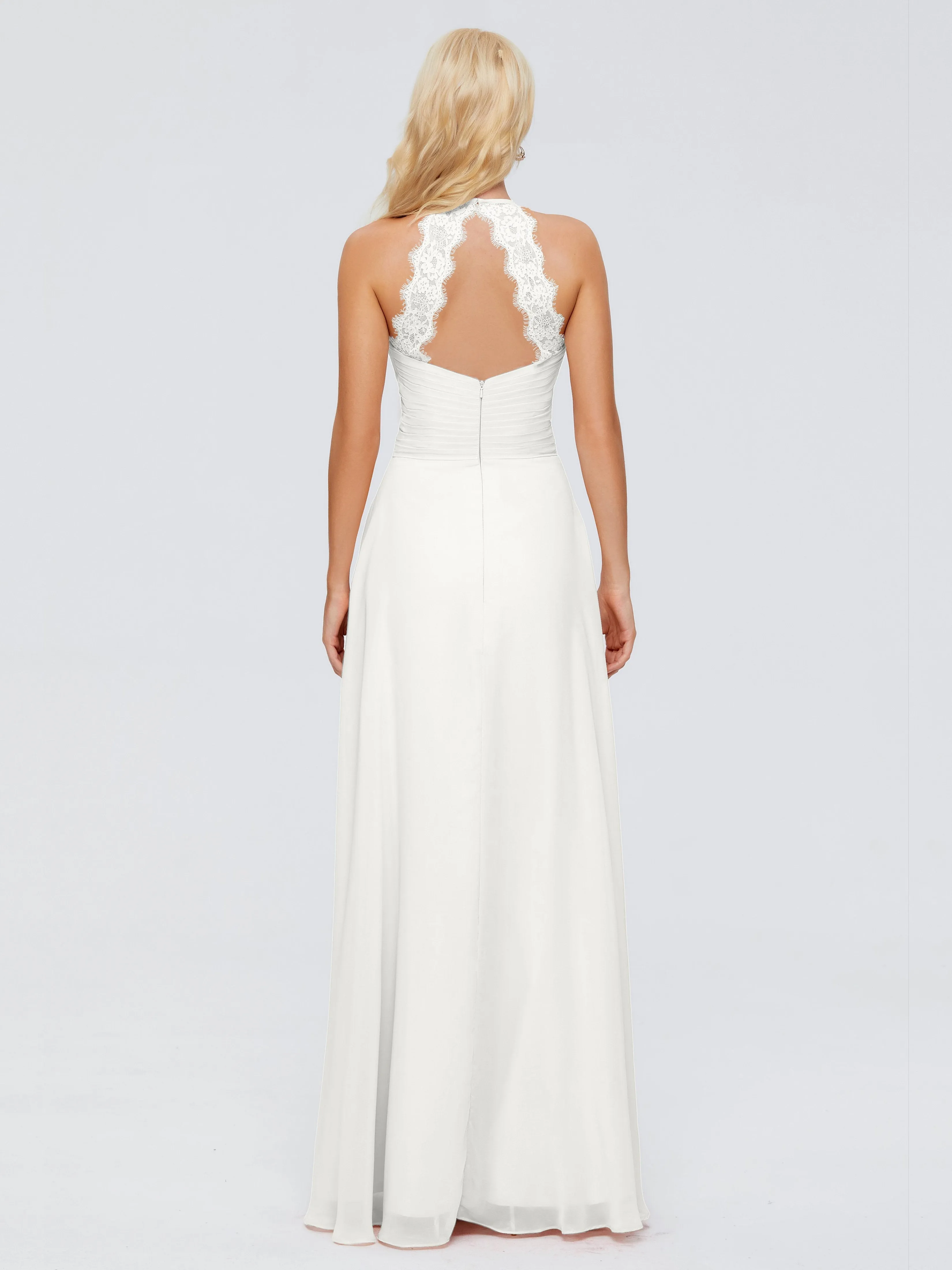 Ivory Bridesmaid Dresses Arya Long Bridesmaid Dresses Chiffon Sleeveless Bridesmaid Hand Embellished Halter Maxi Dress