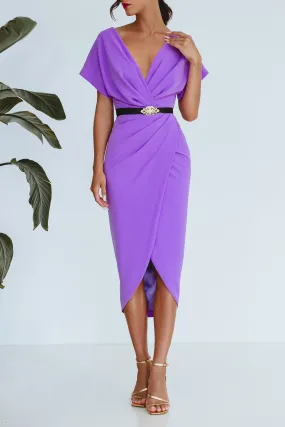 Jaya Crepe Midi Dress in Lilac