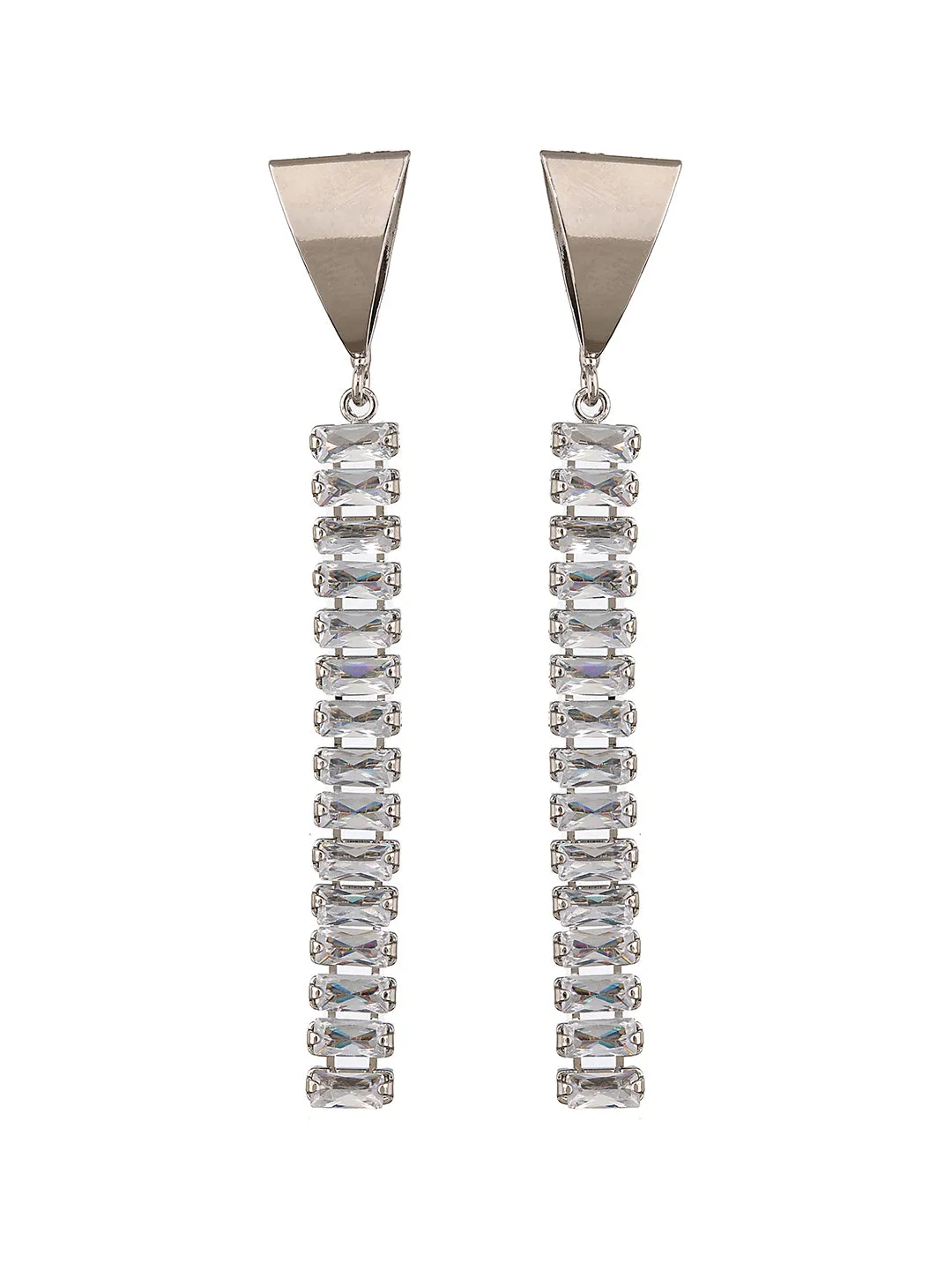 Jazz And Sizzle Silver Plated Contemporary Drop Earrings