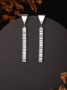 Jazz And Sizzle Silver Plated Contemporary Drop Earrings