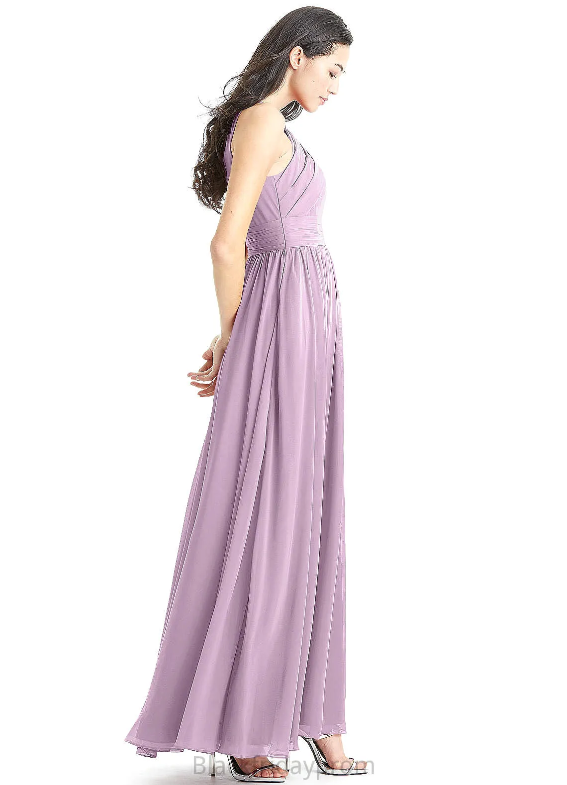 Lillie Floor Length A-Line/Princess Velvet V-Neck Natural Waist Short Sleeves Bridesmaid Dresses