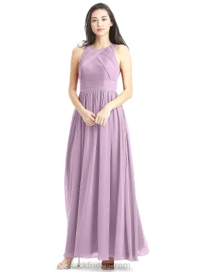 Lillie Floor Length A-Line/Princess Velvet V-Neck Natural Waist Short Sleeves Bridesmaid Dresses