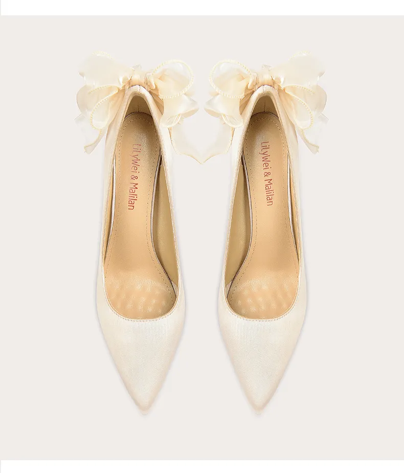 Lily champagne-colored high-heeled shoes women's pointed- Mira