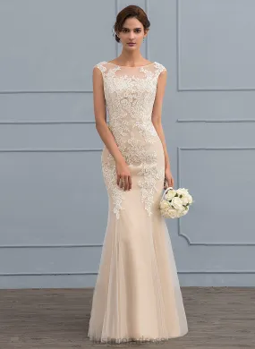Linda Wedding Dresses Lace Tulle Trumpet/Mermaid Wedding Floor-Length Dress