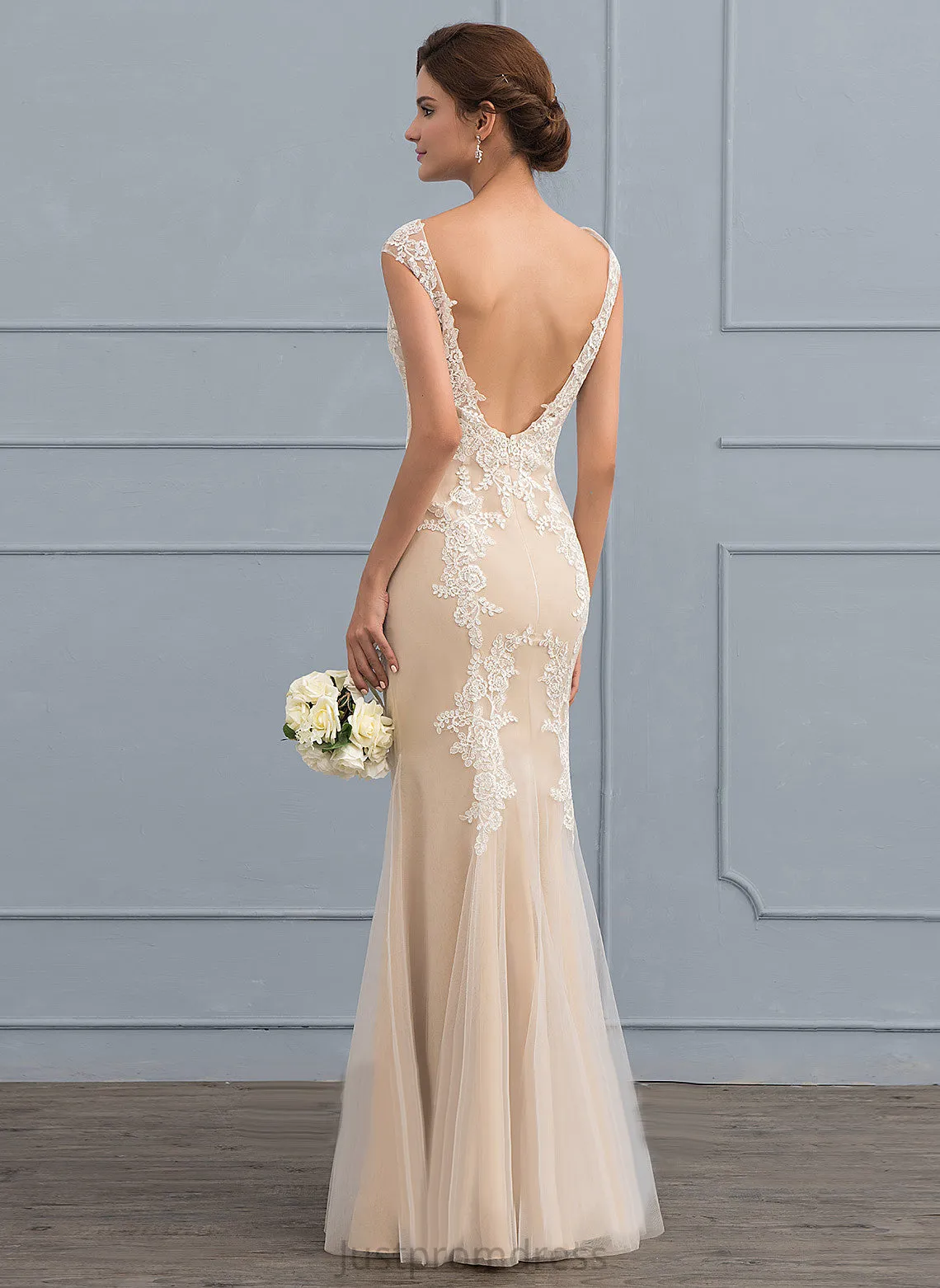 Linda Wedding Dresses Lace Tulle Trumpet/Mermaid Wedding Floor-Length Dress