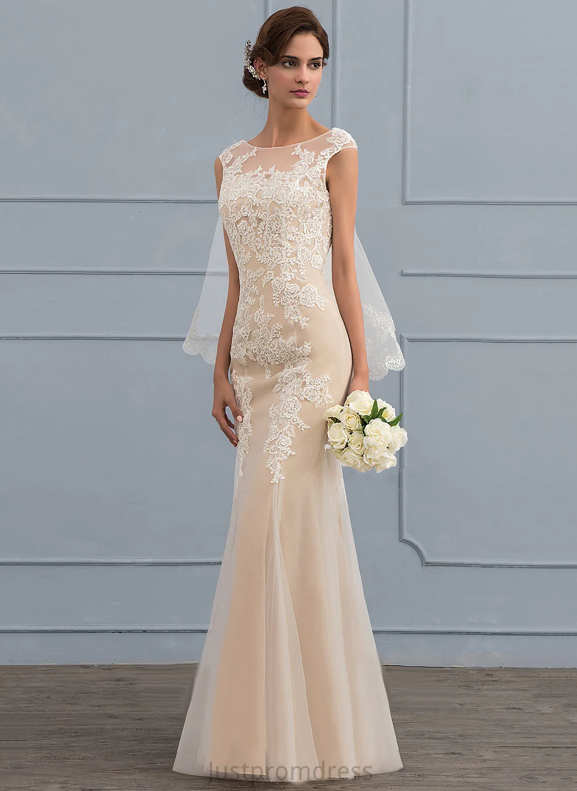 Linda Wedding Dresses Lace Tulle Trumpet/Mermaid Wedding Floor-Length Dress