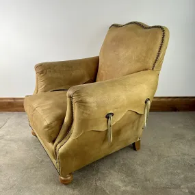 Lounge Chair, Pig Skin, Western Style, Bronze Nail Heads