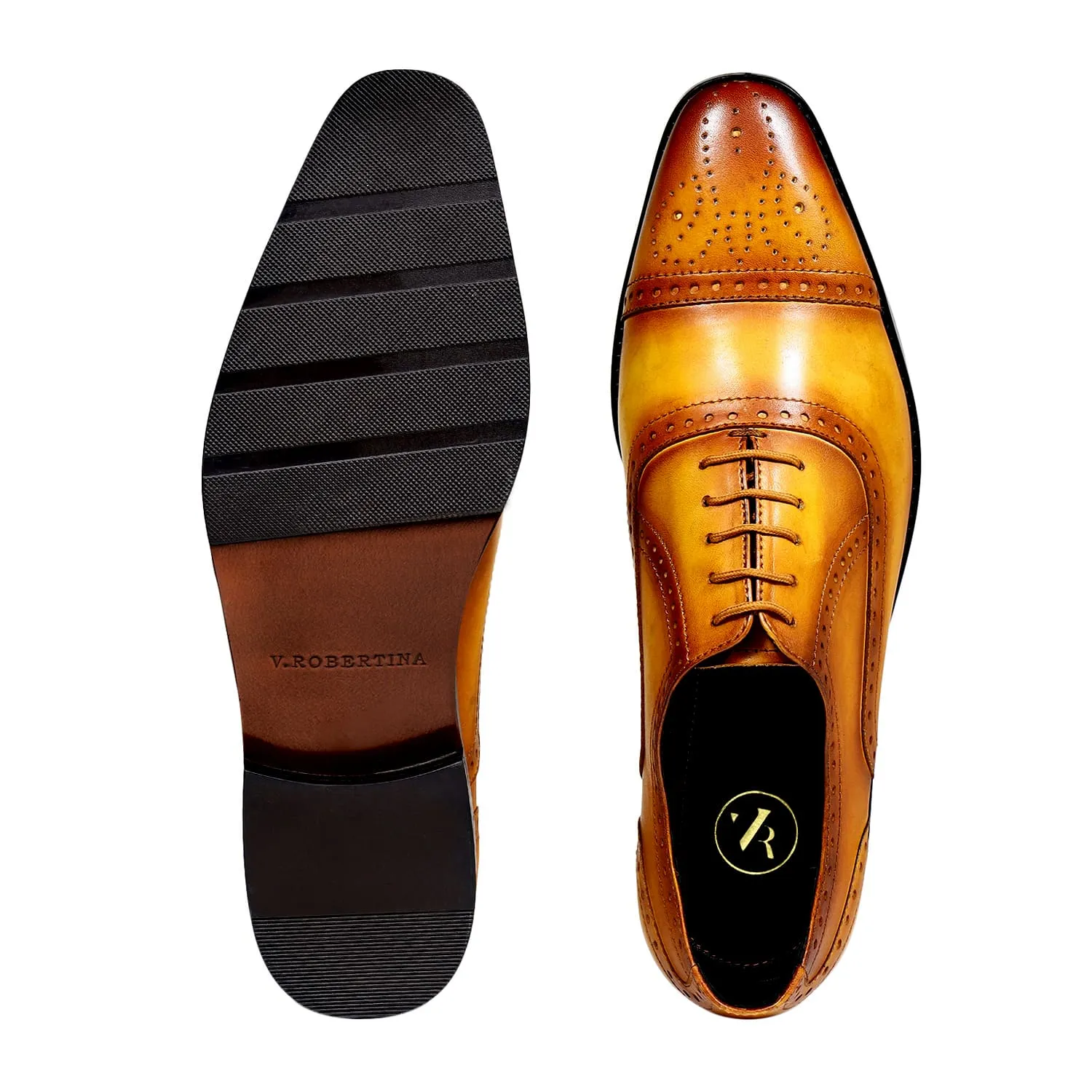 MAURO BROGUES TAN BROWN