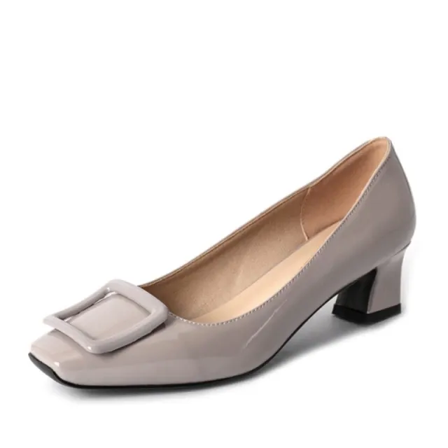 Meghan Women's Square Toe Heeled Black Shoes