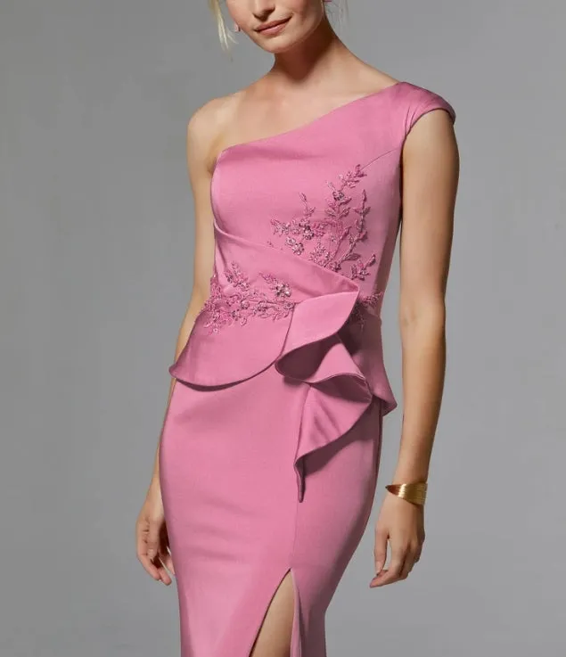 Mermaid One-shoulder Floor-length Wedding Guest Dresses Sequins Formal Mother of the Bride Dress With Slit