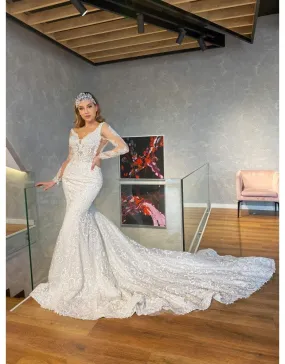 Mermaid Wedding Dress With Long Trail
