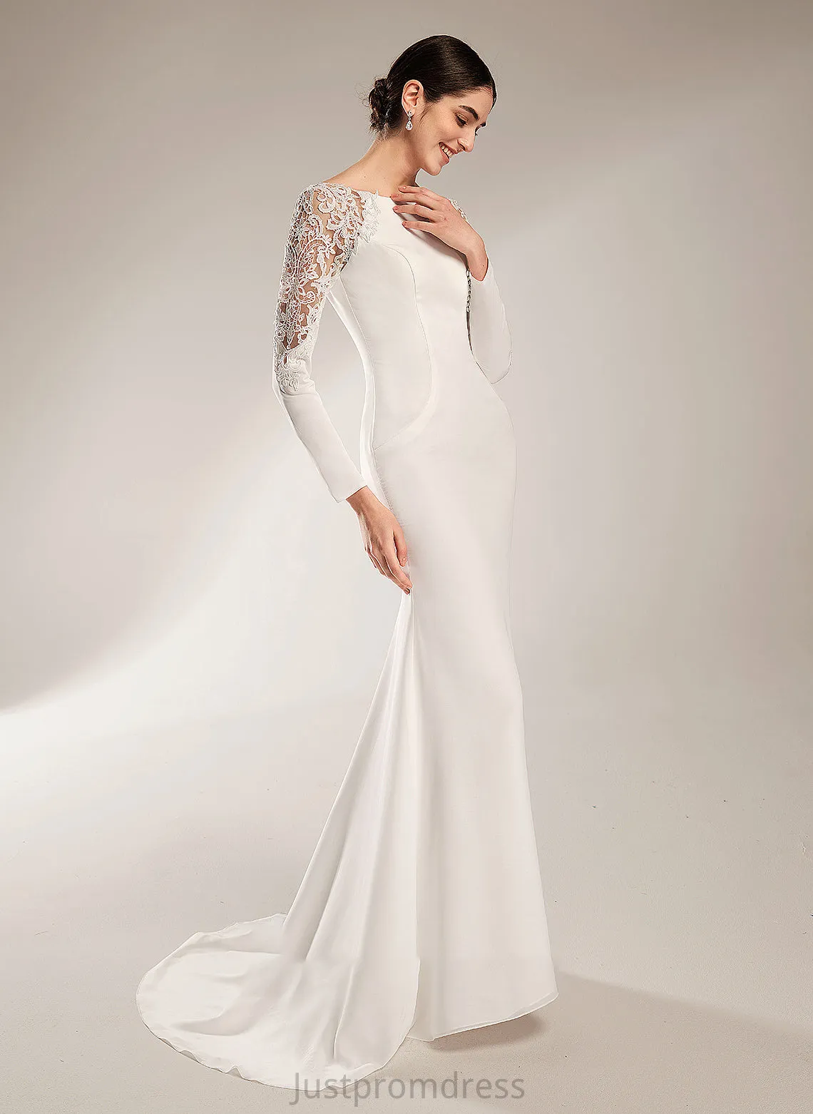 Neck Train Wedding Dresses Dress With Hanna Wedding Scoop Lace Court Trumpet/Mermaid