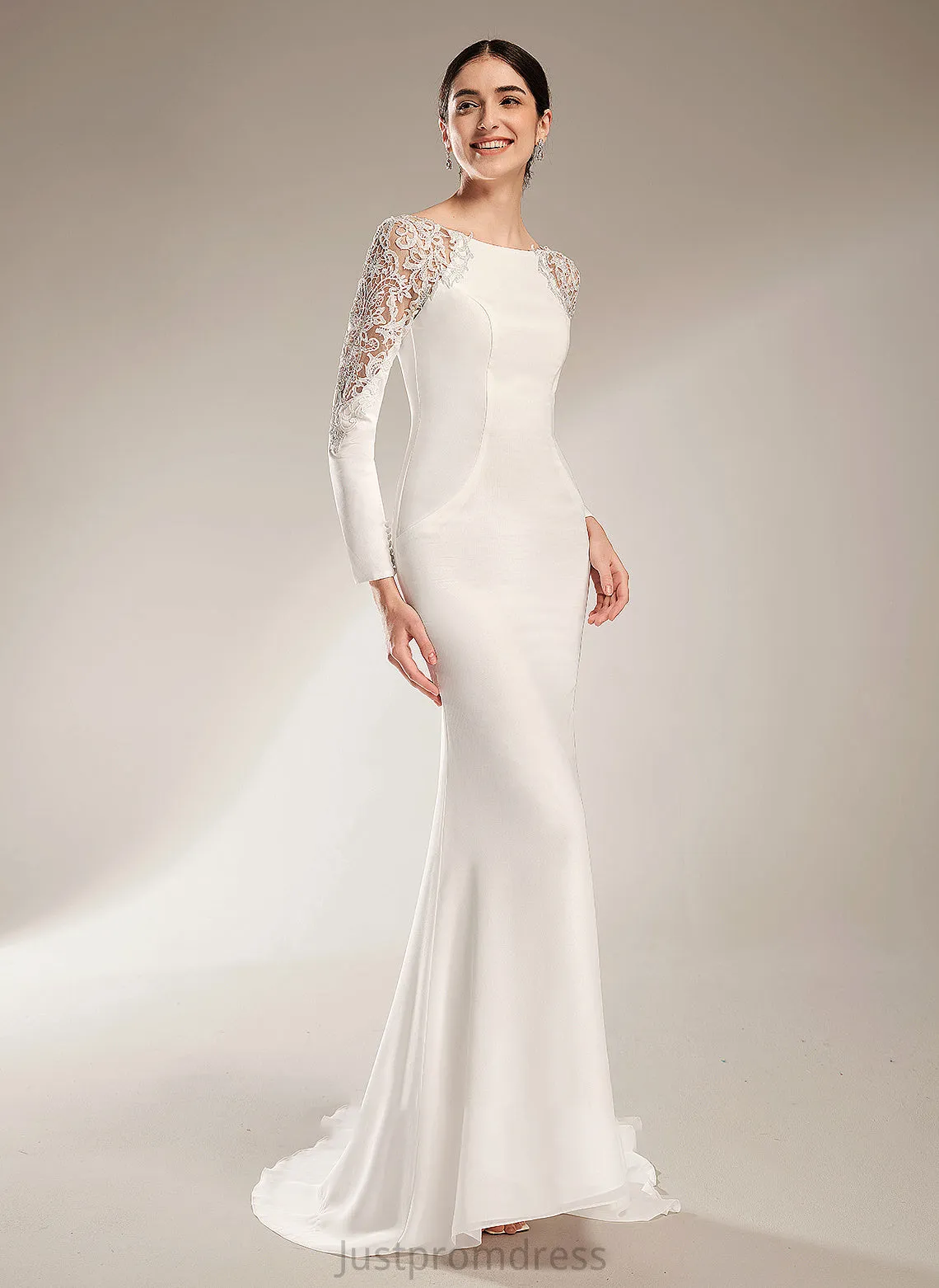 Neck Train Wedding Dresses Dress With Hanna Wedding Scoop Lace Court Trumpet/Mermaid