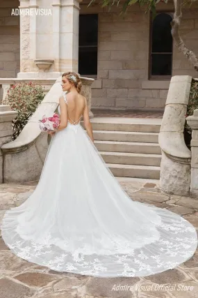 NumberSea Wedding Dress Mermaid Lace Sweetheart Neckline Spaghetti  2 in 1 Backless With For Party Plus Size Bride Gown Vestidos De Novia