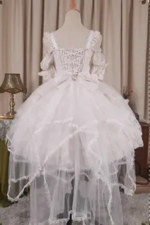 OCELOT~Moon God Love Poem~Wedding Lolita Chiffon Bridal White Dress