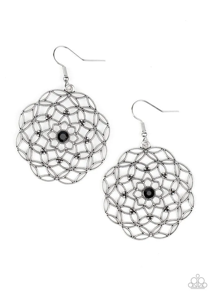 Paparazzi Earring ~ Botanical Bash - Black