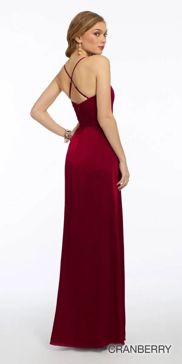 Plunge Crepe X-Back Dress - Petite