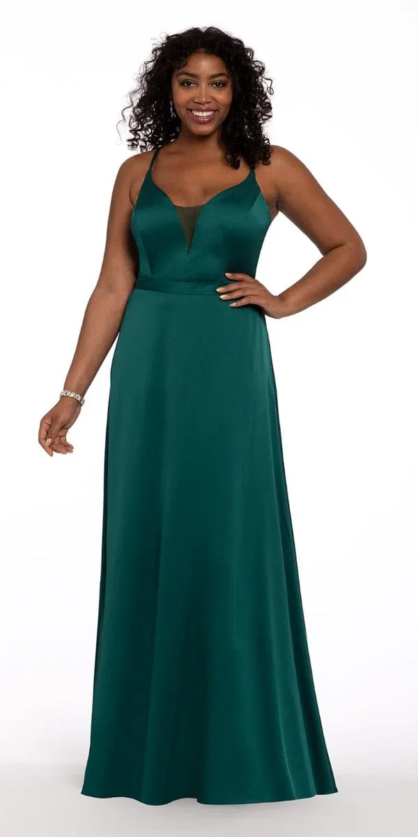 Plunge Crepe X-Back Dress - Petite