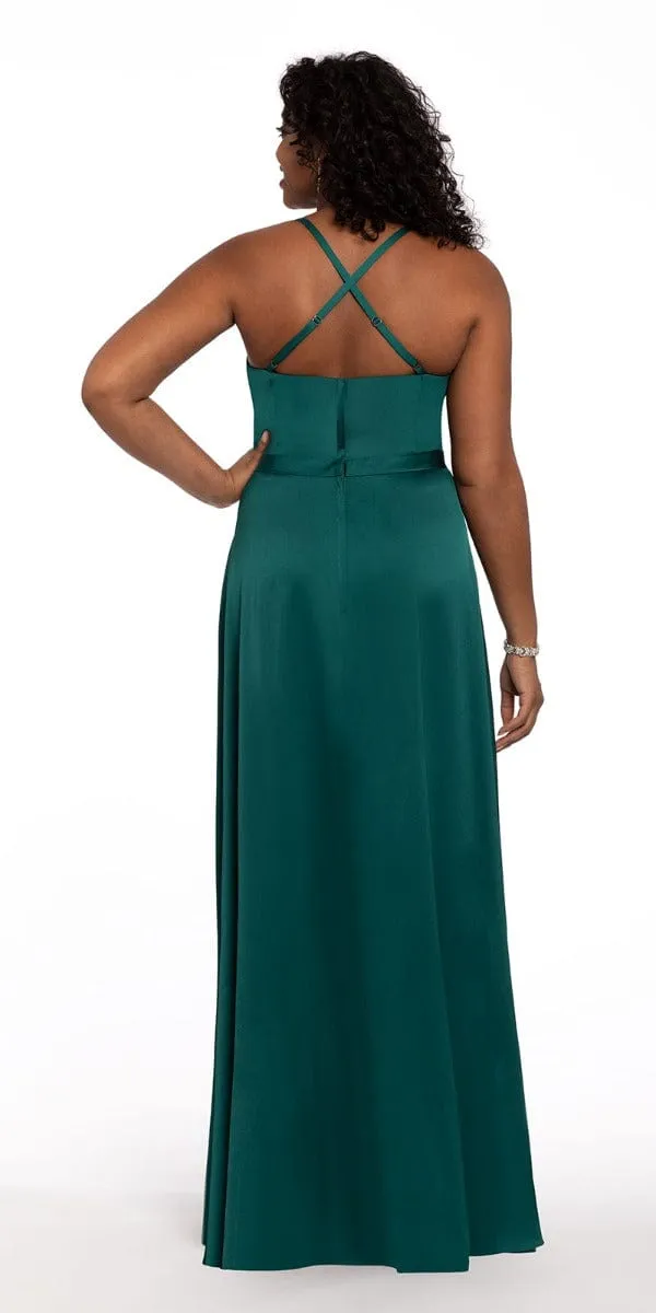 Plunge Crepe X-Back Dress - Petite
