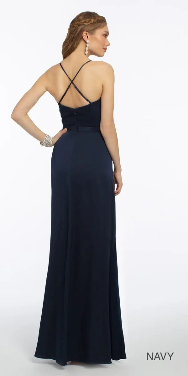 Plunge Crepe X-Back Dress - Petite