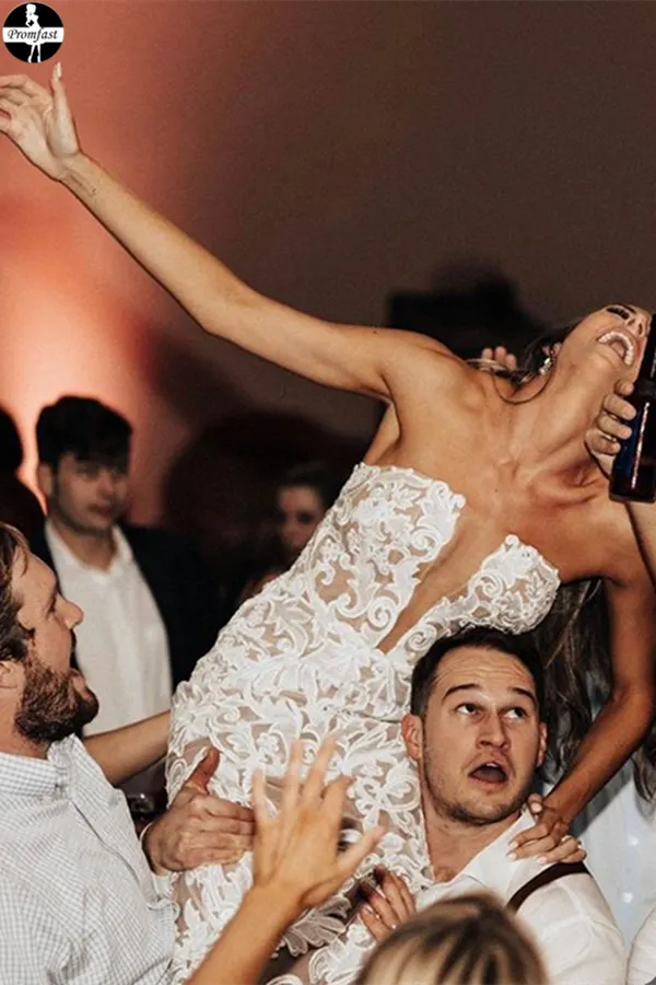Promfast Cheap Gorgeous Mermaid Wedding Dress, Lace Sweetheart Wedding Dresses for Sale PFW0519